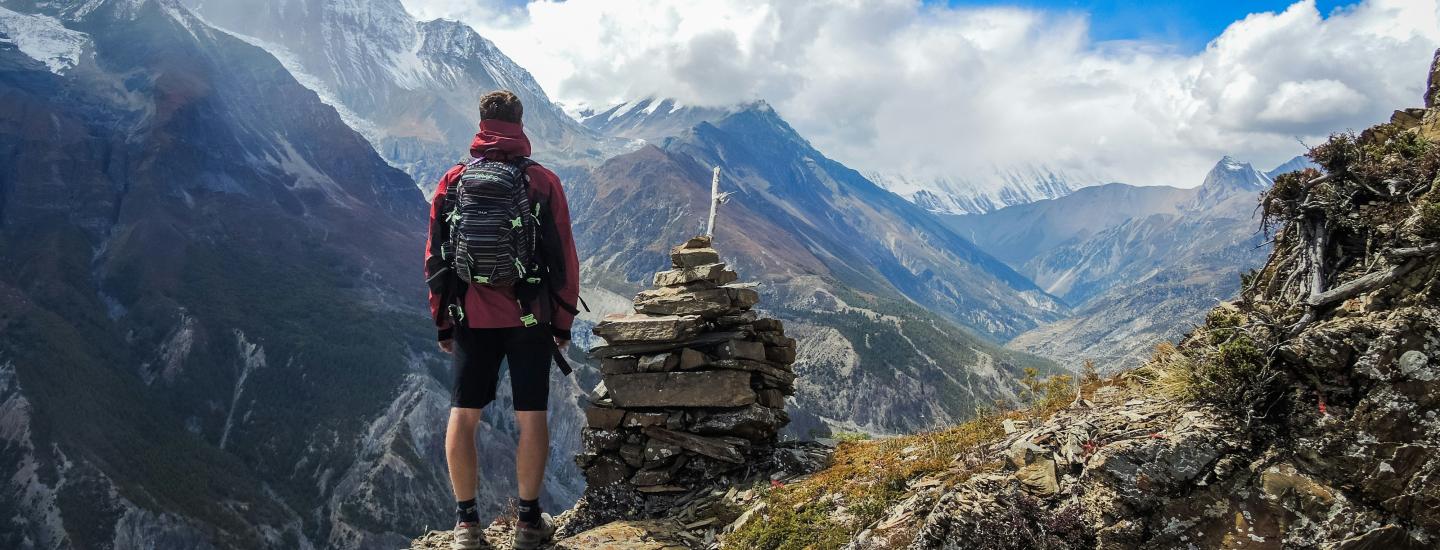 Person in the mountains