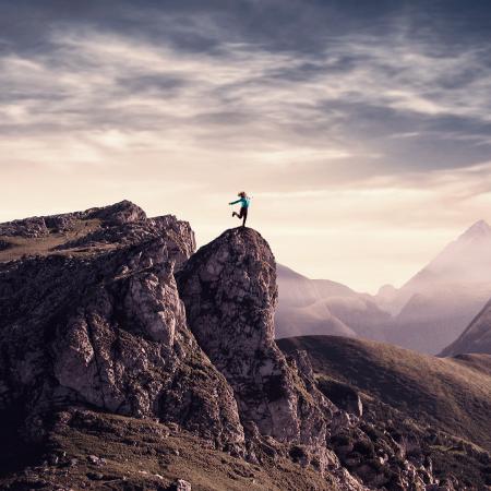 Woman on a mountain