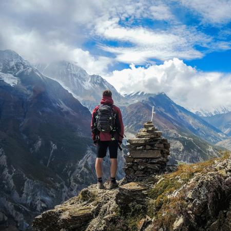 Person in the mountains